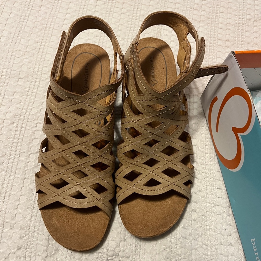 BareTraps Tan Strappy Sandals